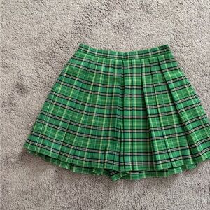 Maje Green Plaid Skater Skirt/ shorts